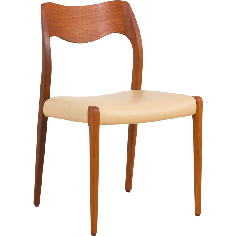 Vintage teak chair model 71, Niels O. Moller Denmark 1950s