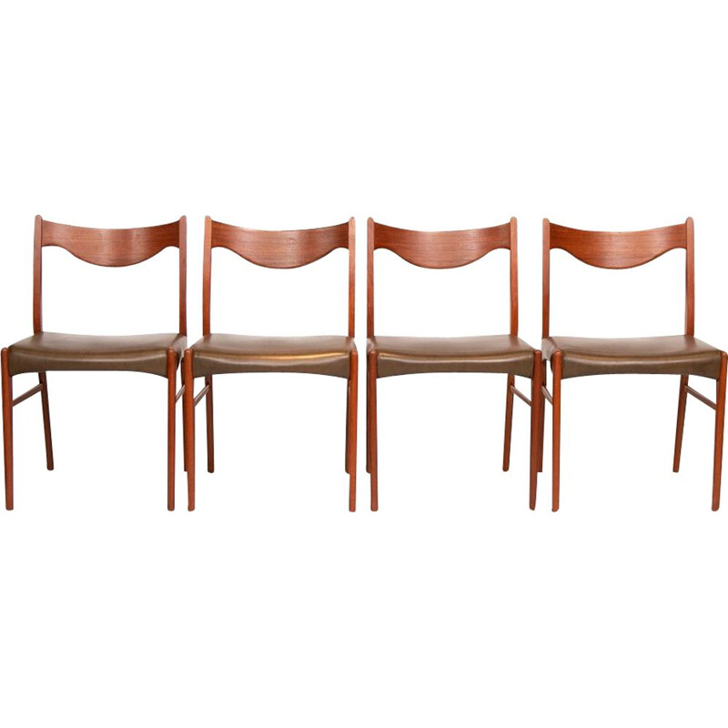 Ensemble de 4 chaises vintage par Arne Wahl Iversen Danois 1960