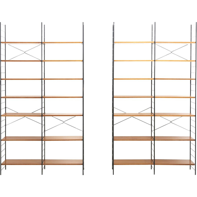 Pair of vintage Shelving systems in Teak by WHB, Germany 1960s