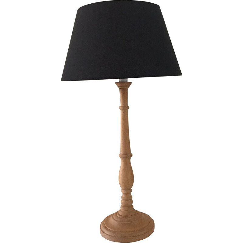 Large Vintage Lamp in spined wood 1980