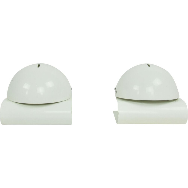 Pair of vintage White Bugia Table Lamps by Giuseppe Cormio for Guzzini, 1970s