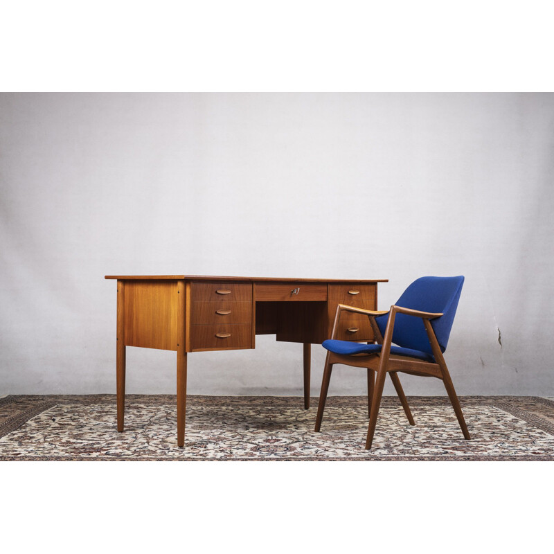 Vintage teak desk Danish 1960s