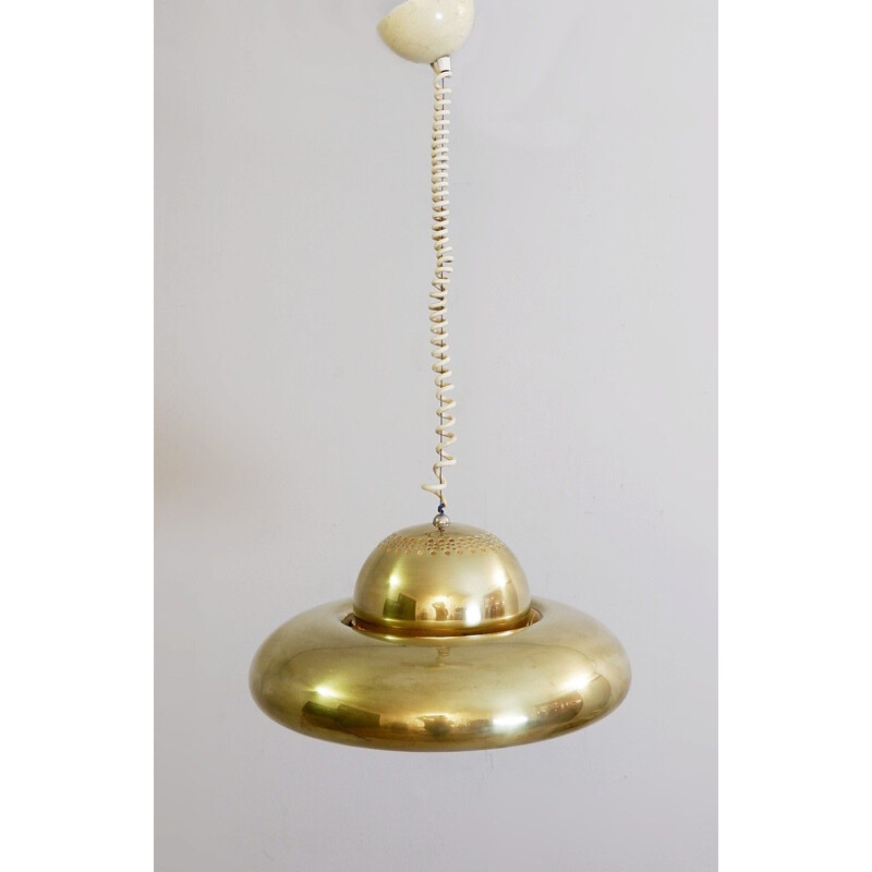 Pair of Vintage Suspensions Set "Fior Di Loto" in Brass by Tobia & Afra Scarpa for Flos Italy 1960