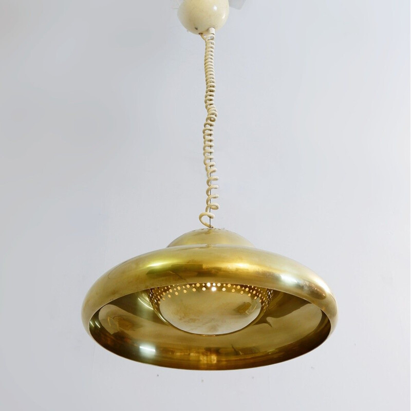Pair of Vintage Suspensions Set "Fior Di Loto" in Brass by Tobia & Afra Scarpa for Flos Italy 1960