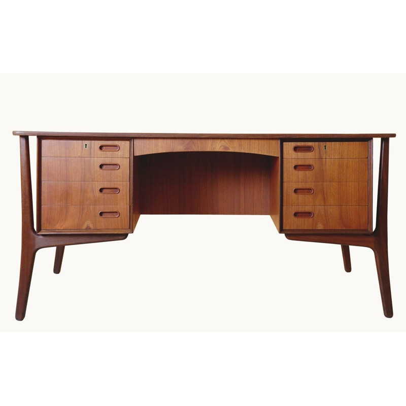 Vintage Sven Aage Madsen teak desk for Sigurd Hansen - Denmark, 1960