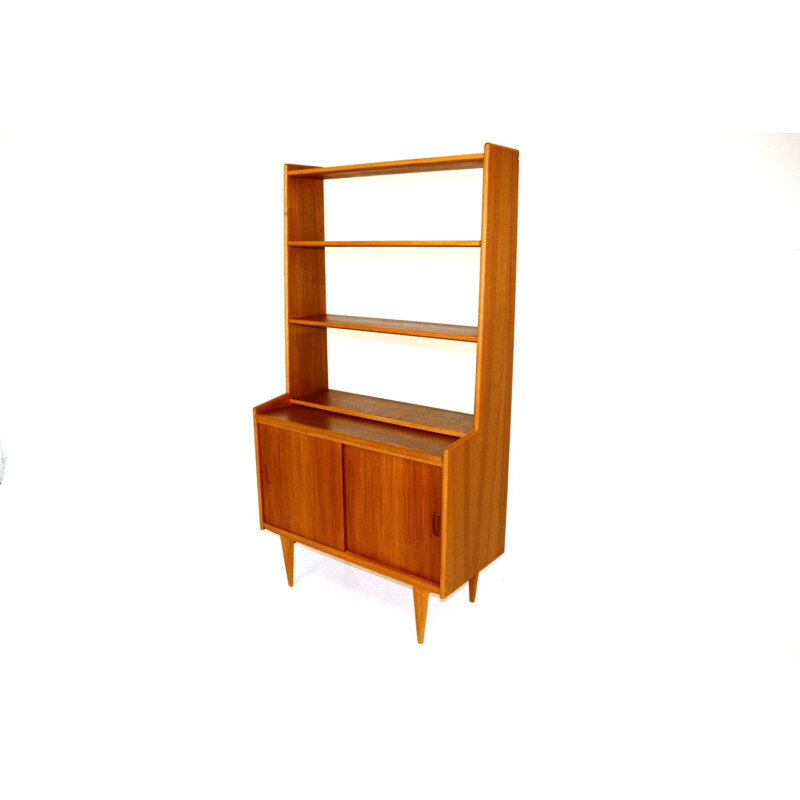 Vintage scandinavian oak and teak bookcase, Sweden 1960