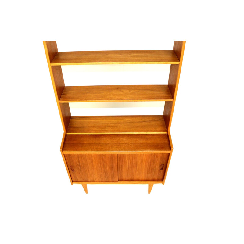 Vintage scandinavian oak and teak bookcase, Sweden 1960