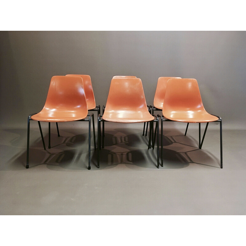 Set of 6 vintage Georg Leowald chairs 1960