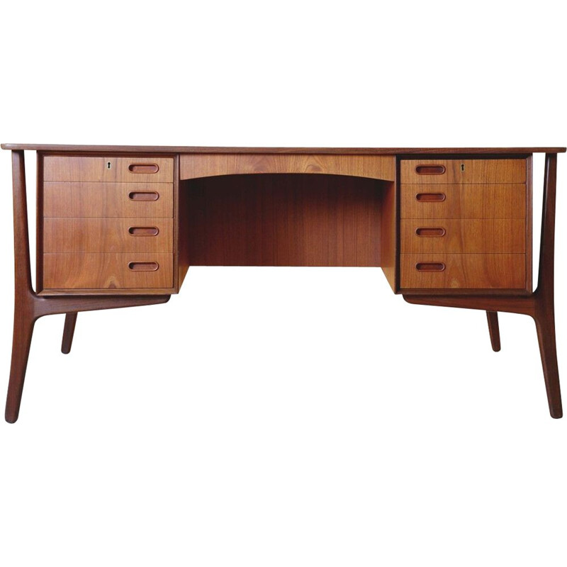 Vintage Sven Aage Madsen teak desk for Sigurd Hansen - Denmark, 1960