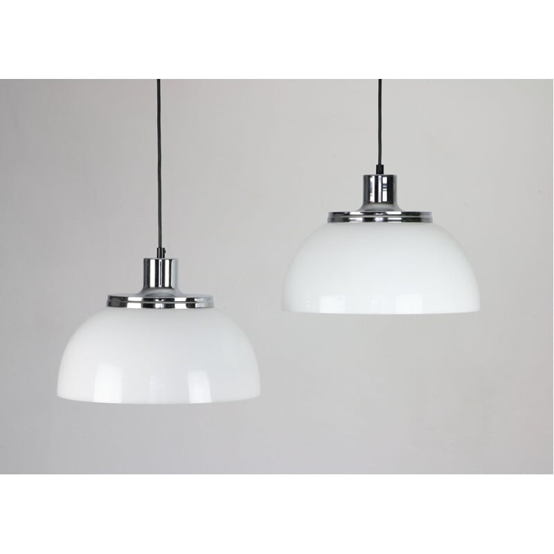 Pair of vintage Faro pendant lamps by Luigi Massoni from Guzzini, 1960s