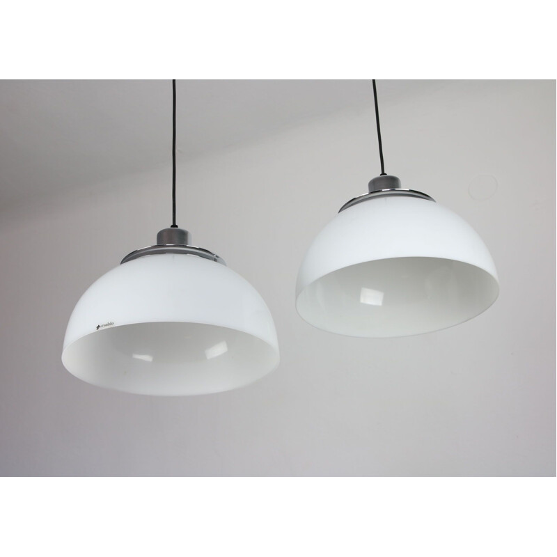 Pair of vintage Faro pendant lamps by Luigi Massoni from Guzzini, 1960s