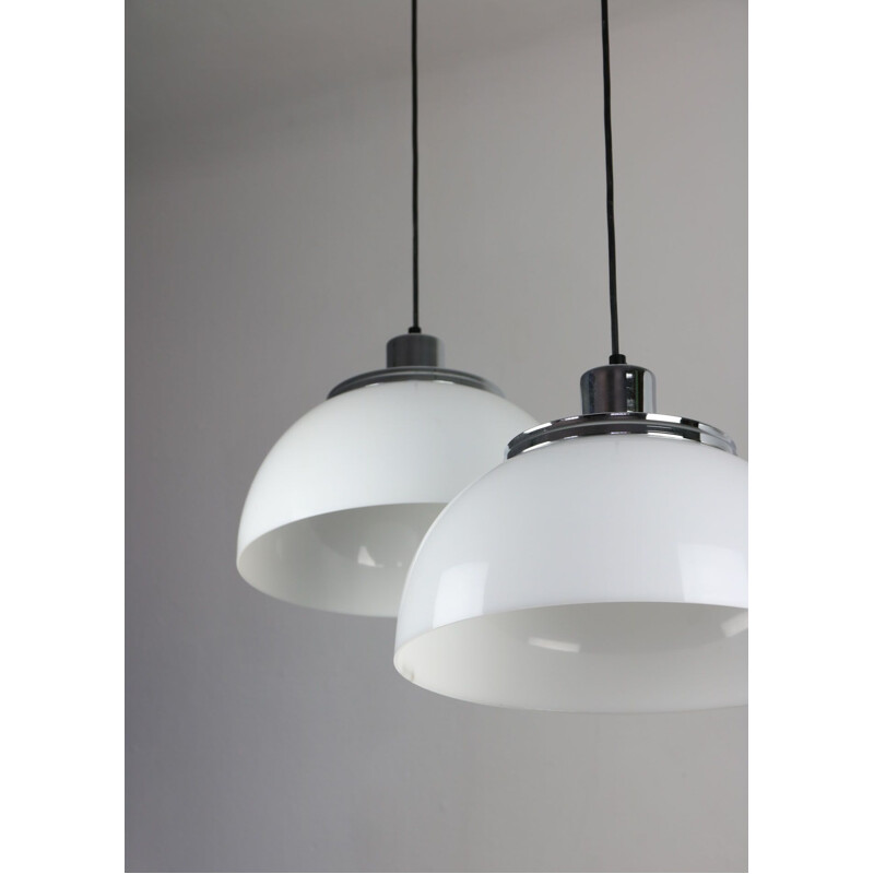 Pair of vintage Faro pendant lamps by Luigi Massoni from Guzzini, 1960s