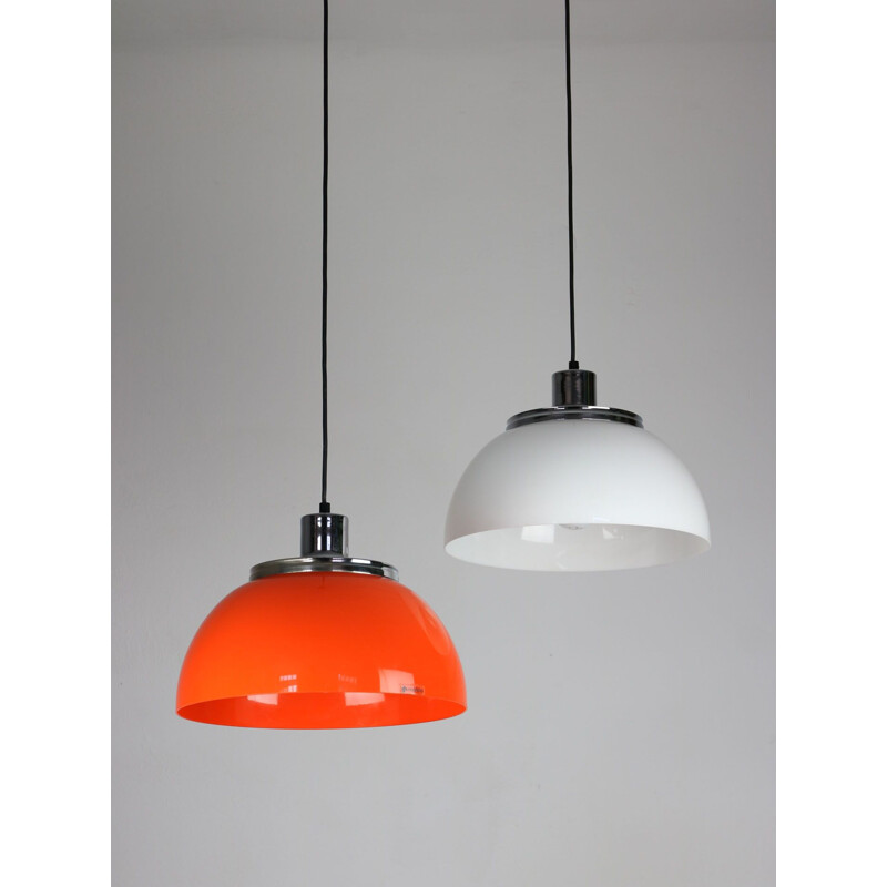 Pair of vintage Faro pendant lamps by Luigi Massoni from Guzzini, 1960s