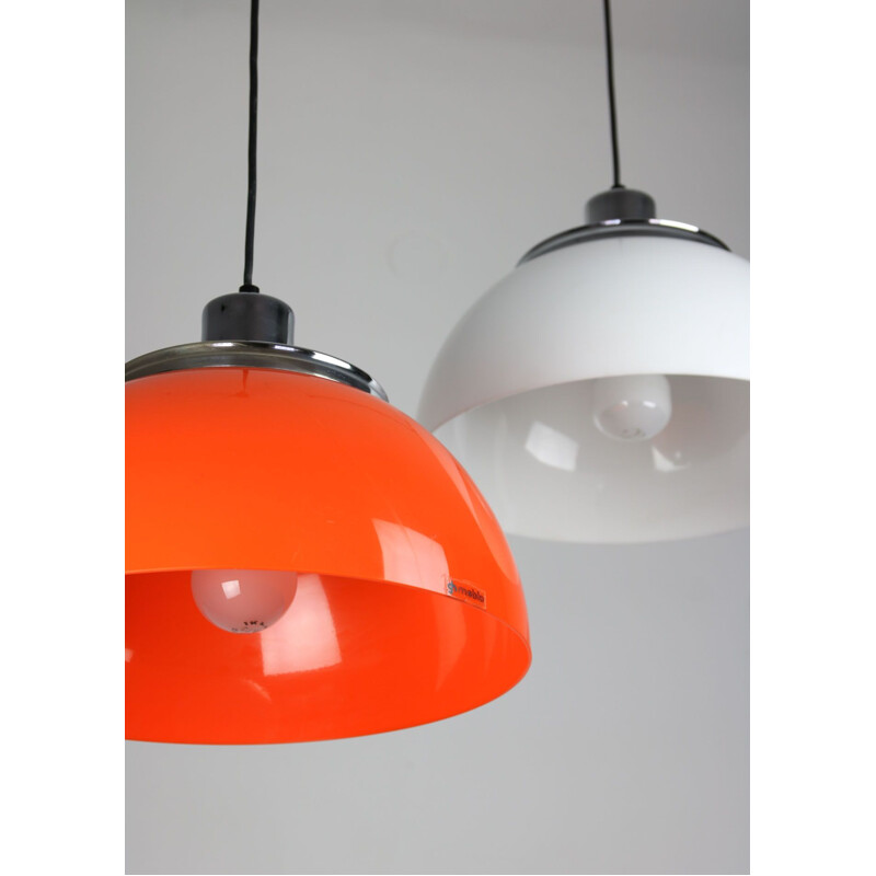 Pair of vintage Faro pendant lamps by Luigi Massoni from Guzzini, 1960s