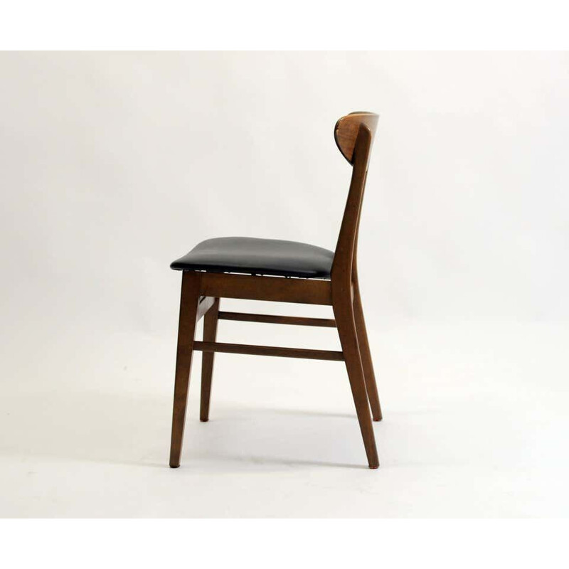 Ensemble de 12 chaises vintage danoises "smile" en teck et hêtre, Th. Harlev pour Farstrup Mobler 1960