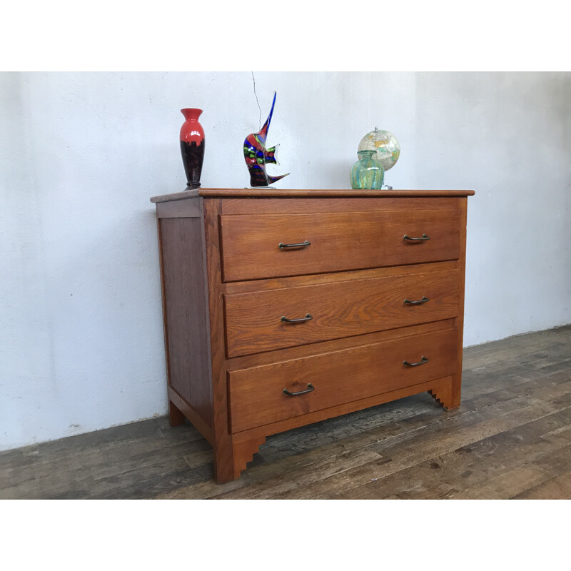 Vintage oak chest of drawers 1950