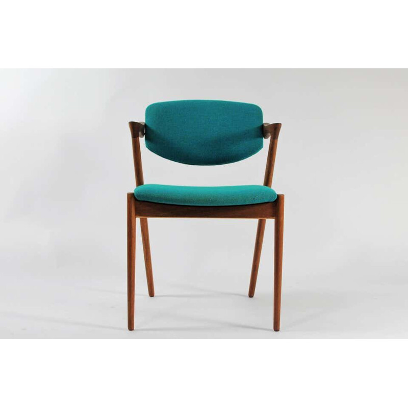 Set of 4 vintage Dining Chairs in Teak Inc Reupholstry Kai Kristiansen Danish 1960s