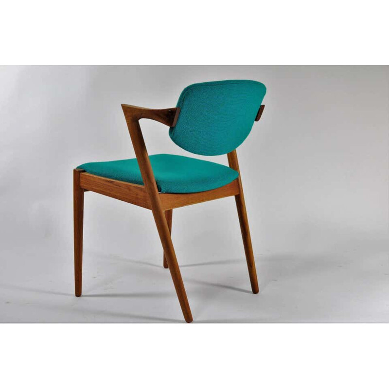 Set of 4 vintage Dining Chairs in Teak Inc Reupholstry Kai Kristiansen Danish 1960s