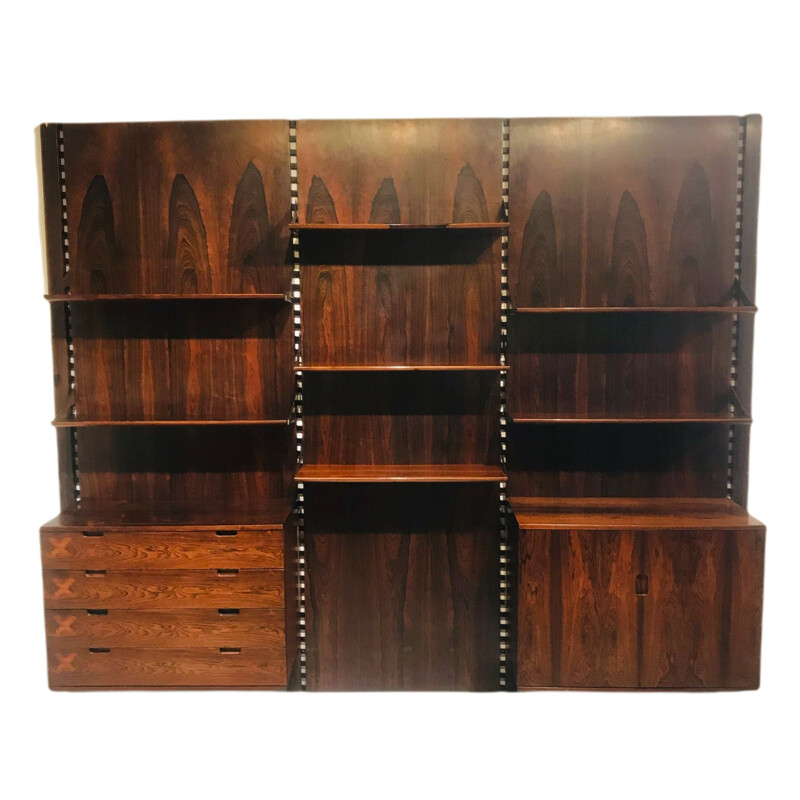 Vintage rosewood bookcase, Italy 1960