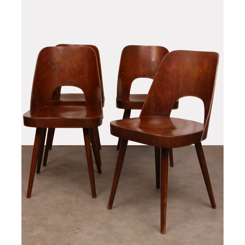 Set of 4 vintage chairs by Oswald Haerdtl for Ton, 1960