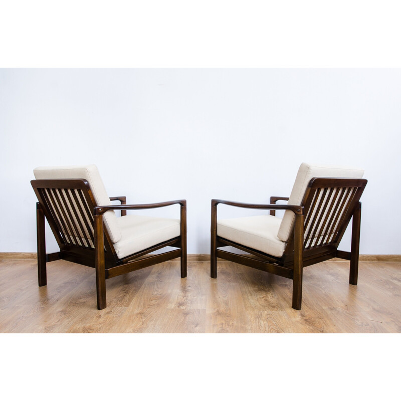 Pair of vintage B-7752 armchairs by Zenon Bączyk 1960s
