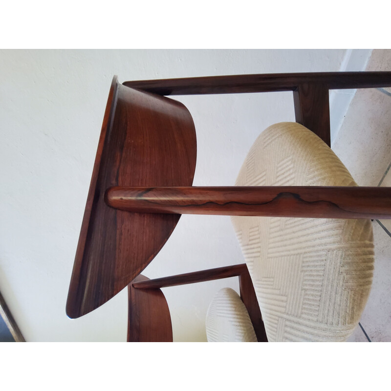 Set aus Tisch und 4 Stühlen im Vintage-Stil Palisanderholz von Harry Ostergaard