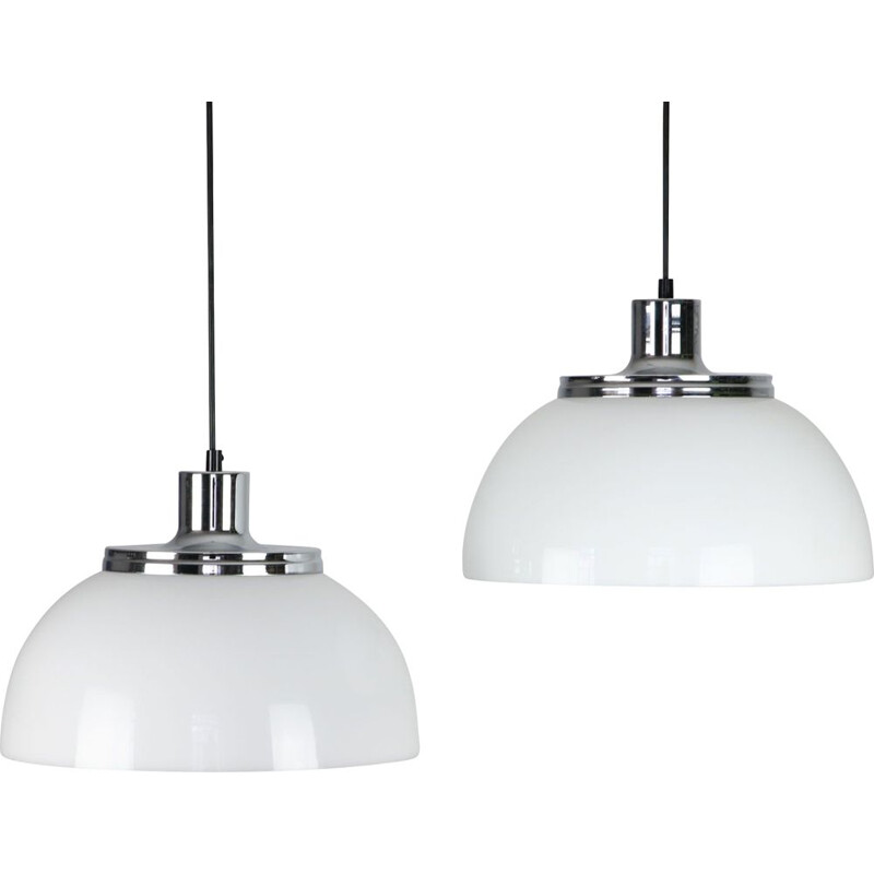 Pair of vintage Faro pendant lamps by Luigi Massoni from Guzzini, 1960s