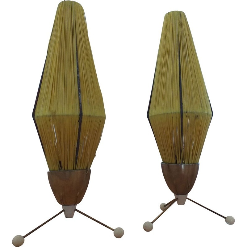Pair of vintage rocket lamps, 1960