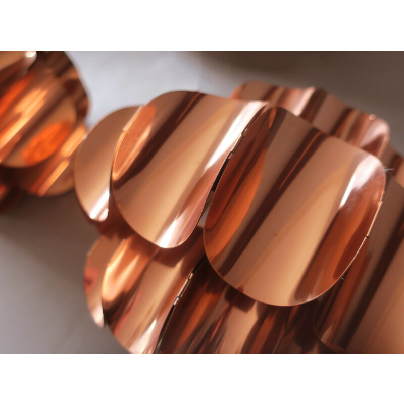 Pair of vintage copper wall lights by Thorsten Orrling for Temde, Switzerland 1960s