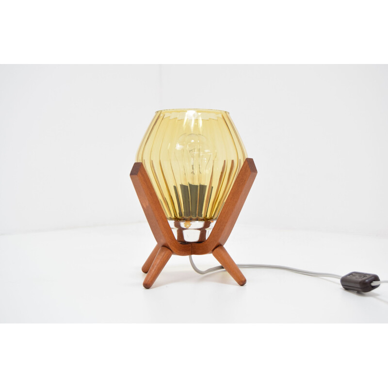 Lampe de chevet vintage en bois 1960