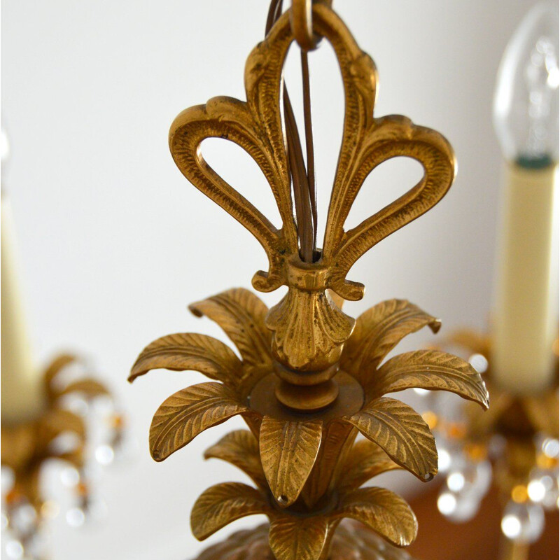 Vintage pineapple chandelier Hollywood regency 1960