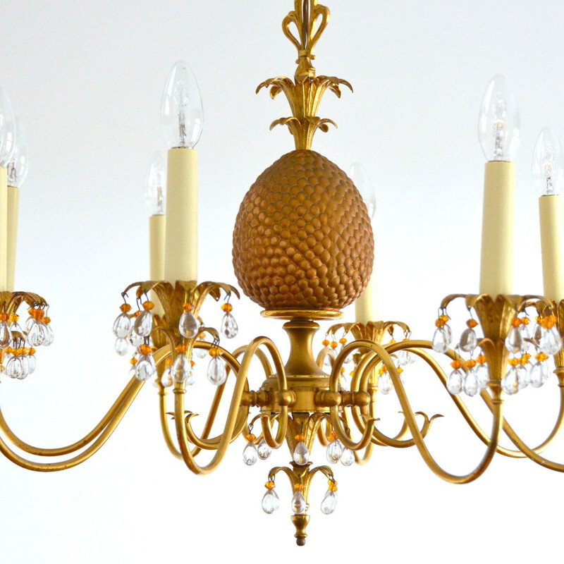 Vintage pineapple chandelier Hollywood regency 1960