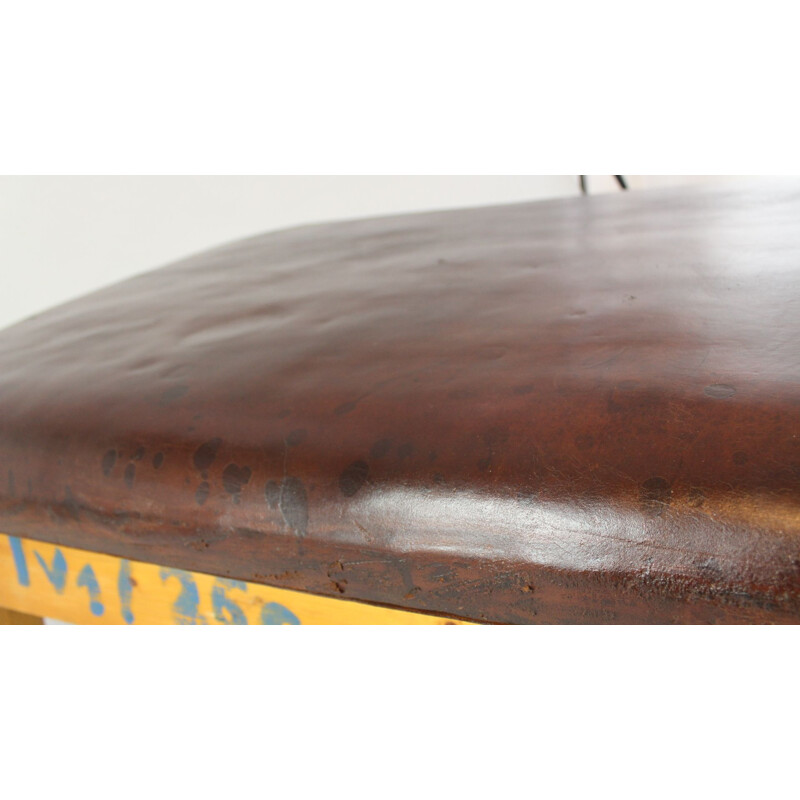 Large vintage Leather Gym Table 1930s