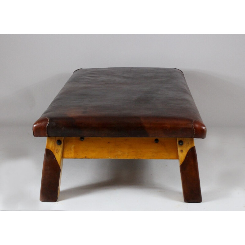 Large vintage Leather Gym Table 1930s