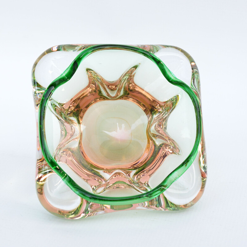 Vintage Glass ashtray designed by J. Hospodka Chribska Sklarna, Czechoslovakia, 1960s