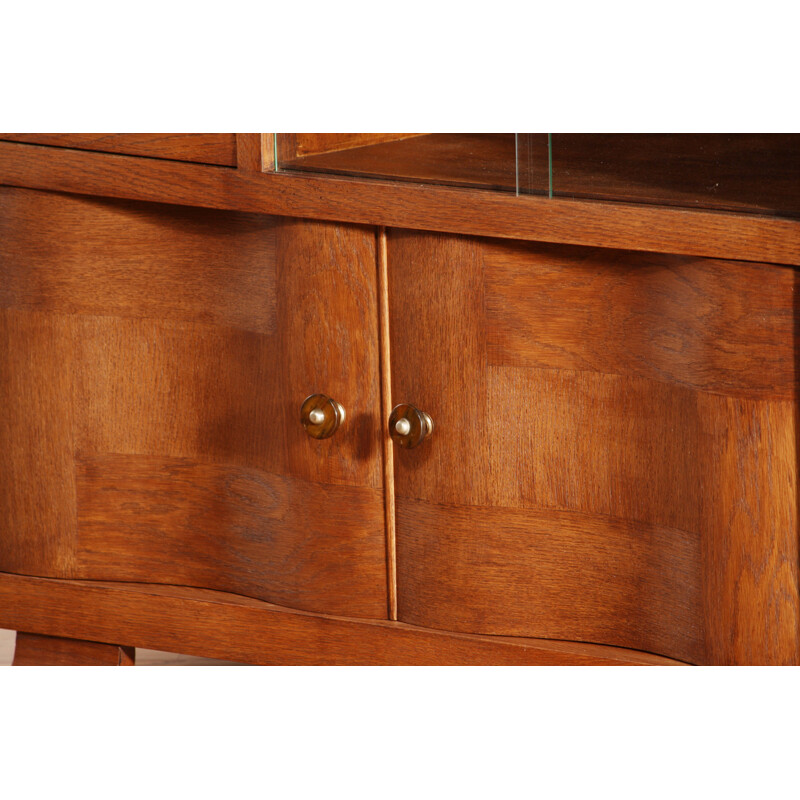 Mid-century cabinet in teak and glass - 1950s