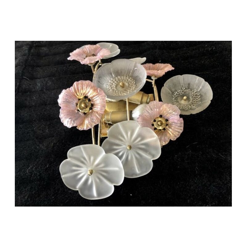 Vintage wall light Murano bouquet of flowers 1980