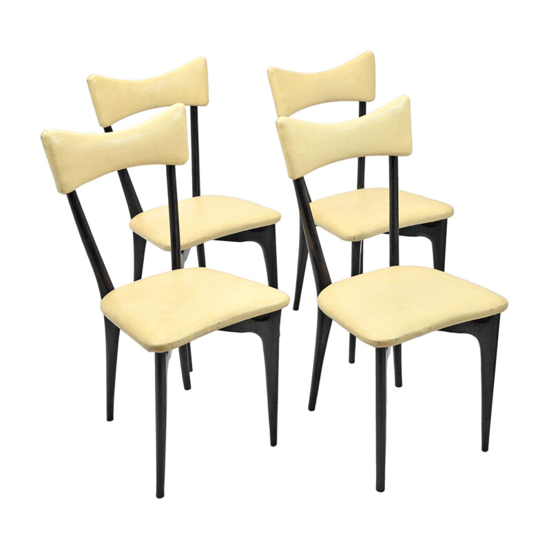 4 chaises vintage par Ico et Luisa Parisi pour Ariberto Colombo, 1954