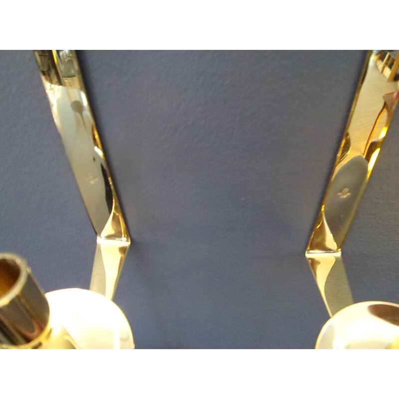 Wall candleholder in golden brass, Pierre FORSELL - 1990s
