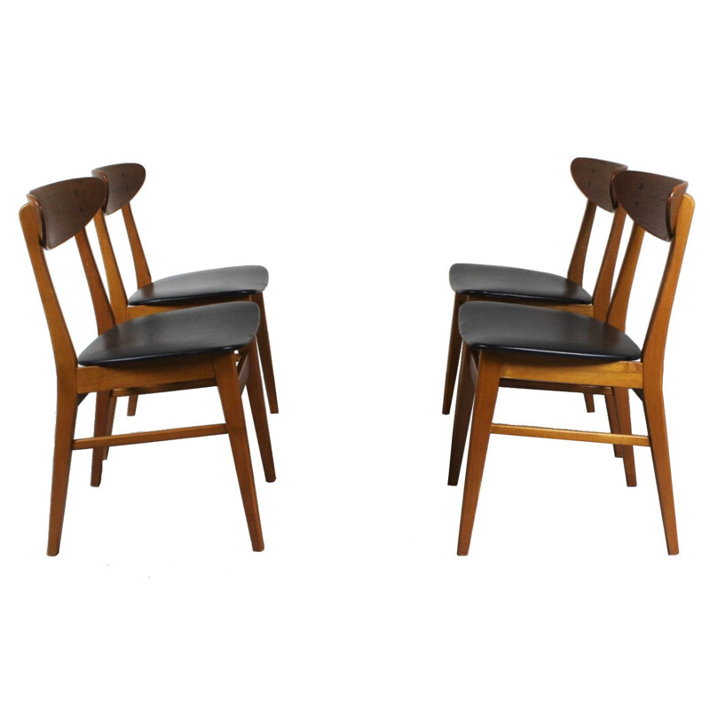 Set of 4 vintage dining chairs danish 1960s