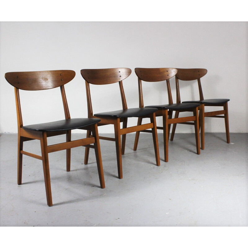 Set of 4 vintage dining chairs danish 1960s