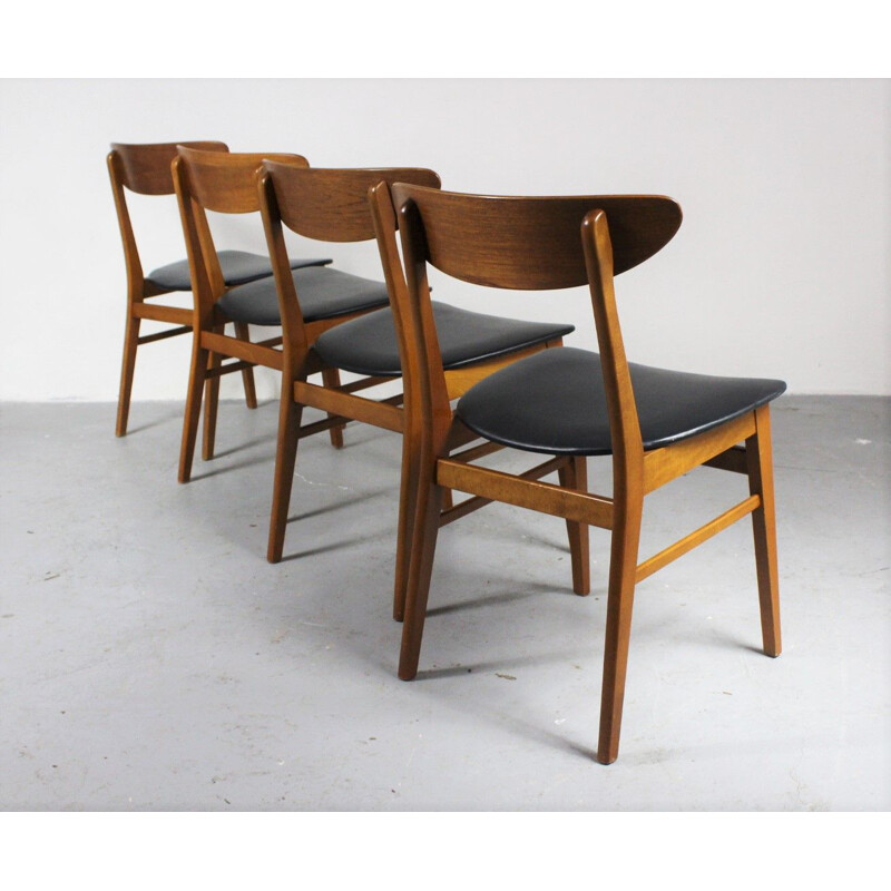 Ensemble de 4 chaises vintage danoises 1960