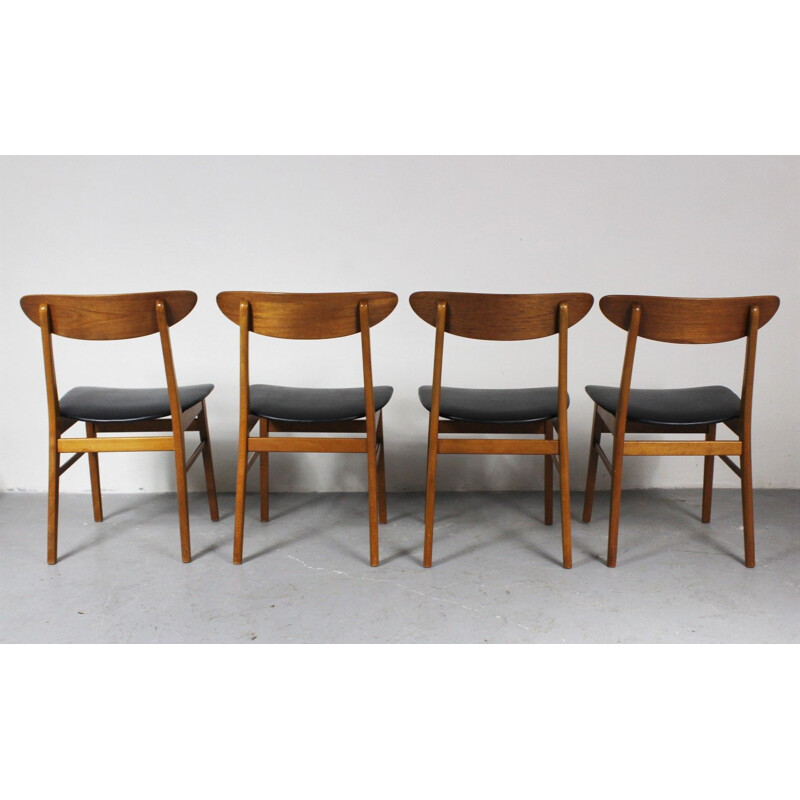 Set of 4 vintage dining chairs danish 1960s