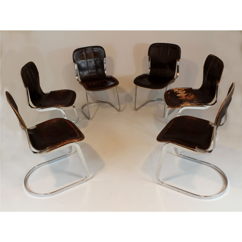 Set of 6 vintage dining chairs Cidue, Italy 1970s