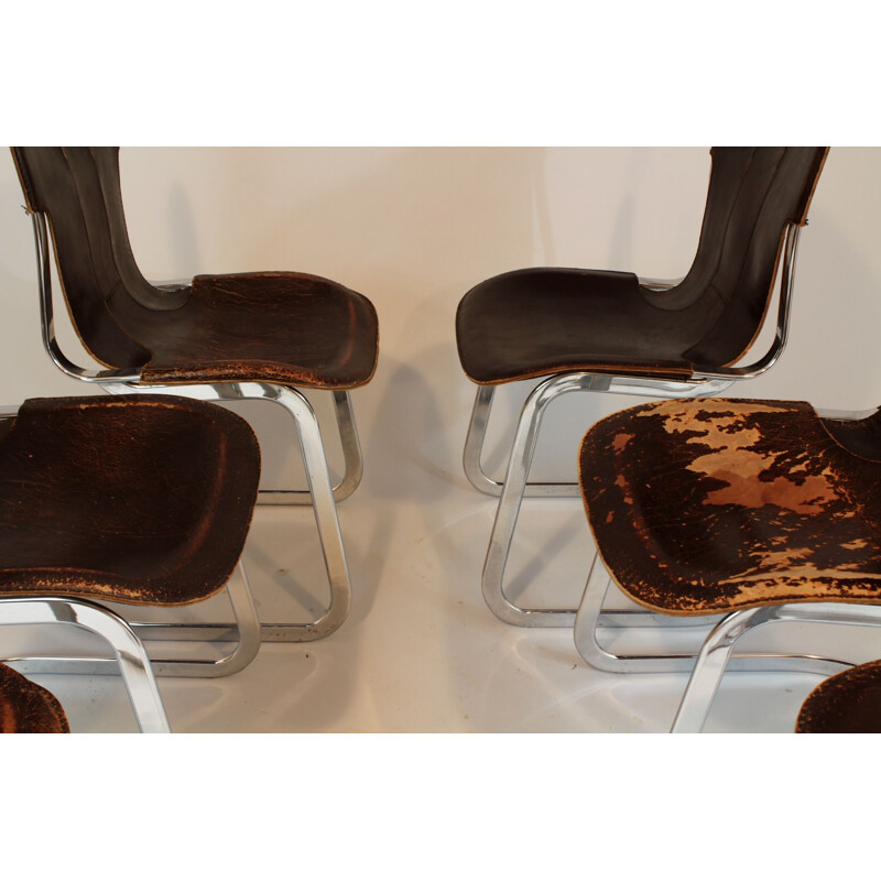Set of 6 vintage dining chairs Cidue, Italy 1970s