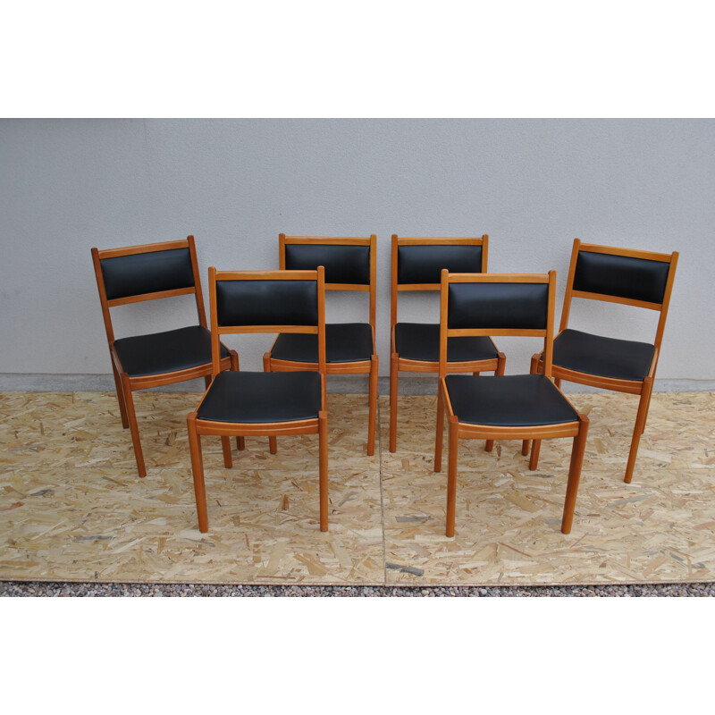 Suite of 6 vintage chairs 1980