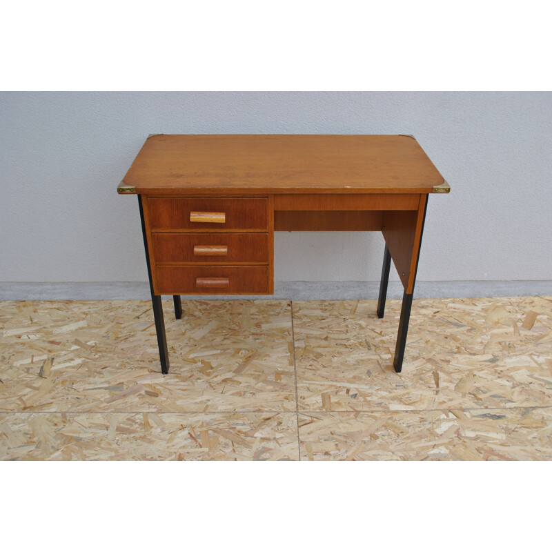Vintage desk 3 drawers 1960