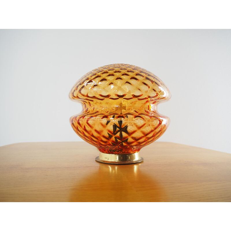 Midcentury Glass Table Lamp , Czechoslovakia, 1960s