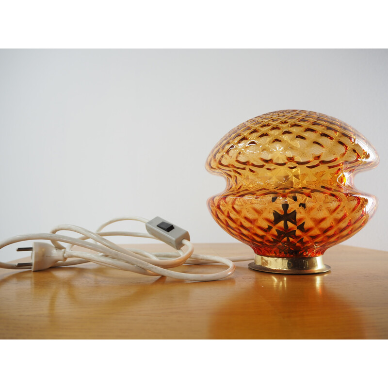 Midcentury Glass Table Lamp , Czechoslovakia, 1960s