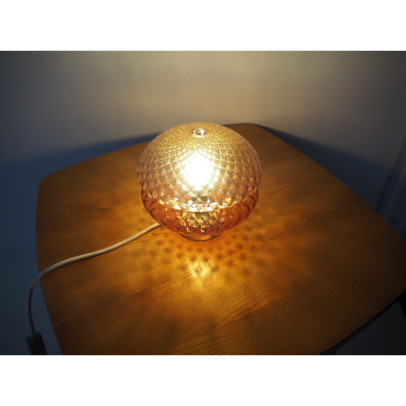 Midcentury Glass Table Lamp , Czechoslovakia, 1960s